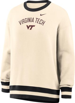 Nike Womens Phoenix (Virginia Tech) Oversized Crew-Neck Sweatshirt in Brown | IV9428-120