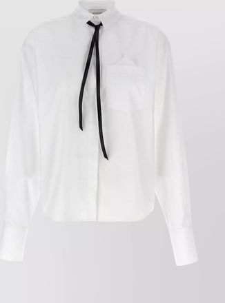 Sportmax collared shirt with ribbon tie and pocket