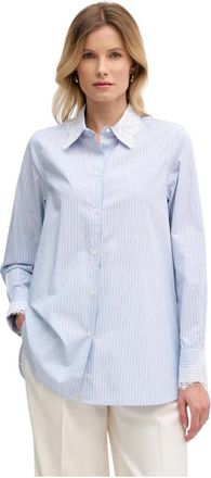 Mos Mosh Klassiek Shirt - Dames - Overhemden - Blauw - M - Katoen - Overhemden