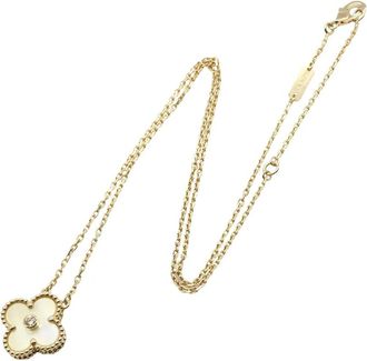 Van Cleef & Arpels Collana Alhambra con madreperla e diamanti anni 2010 - Oro