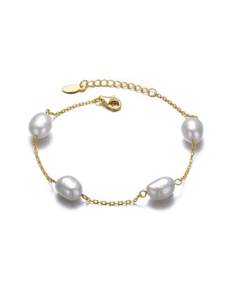 Genevive 14K Over Silver 5.4-8.9Mm Pearl Bracelet