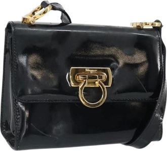 Ferragamo Pre-owned Cross Body Bags, female, Black, Size: ONE SIZE Pre-owned Leather shoulder-bags