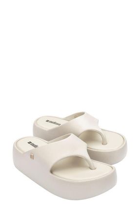 Melissa Free Platform Flip Flop in Beige at Nordstrom, Size 10
