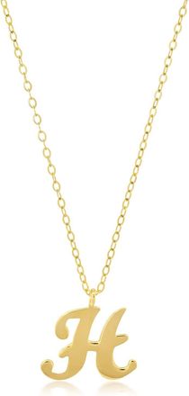 MAX + STONE 10k Solid Yellow or White Gold Dainty Script Initial Extendable Necklace