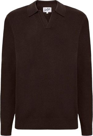 MC2 Saint Barth Convent Alpaca V-hals Truien - Heren - V-hals truien - Bruin - L - Truien & Vesten