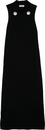 Jil Sander spread-collar wool maxi dress - women - Wool - 38 - Black