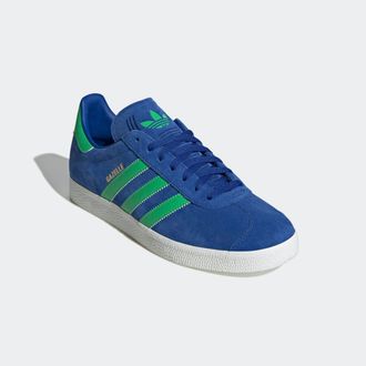 adidas Sneaker ADIDAS ORIGINALS GAZELLE, Herren, Gr. 40, weiss (royal blau, energy gr&uuml;n, core wei&szlig;), Leder, Synthetik, Schuhe Sneaker