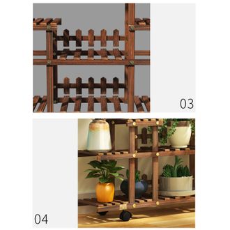 Infinite Soporte De Madera De Varios Niveles Para Plantas, Soporte Resistente Para Flores, Modelo Para Armar En Espacios Grandes, Sala De Estar, Balc&oacute;n, Terraz