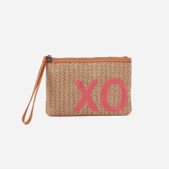 Hobo Womens Xoxo Straw Pouch Wristlet In Meadow Rose