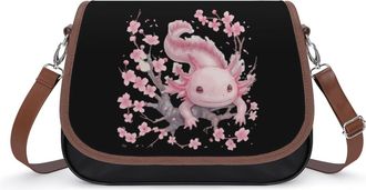 Generic Cherry Flower Axolotl Small Womens Crossbody Bags Shoulder Handbag with Adjustable Strap for Travel