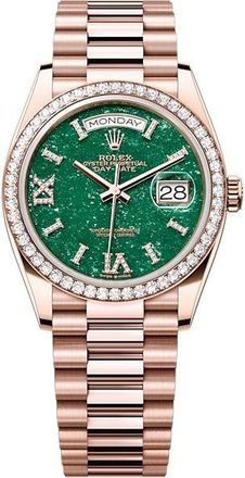 Rolex Day-Date Automatic Chronometer Diamond Green Aventurine Dial Unisex Watch 128345RBR-0068
