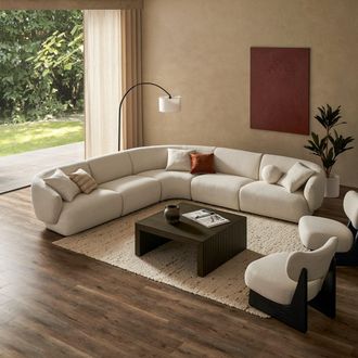 Castlery White Extended L-Shape Sectional Sofa | Auburn by Castlery