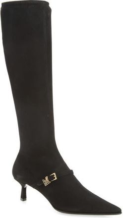 Prada Stretch Knee High Boot in Nero at Nordstrom, Size 35.5