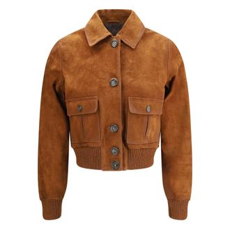 Valstar Bomber Jackets, female, Brown, Size: M Valstarino Suede Jacket