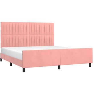 vidaXL Vidaxl - Estructura De Cama Sin Colch&oacute;n Terciopelo Rosa 160x200 Cm