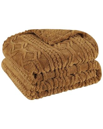 Superior Boho Knit Jacquard Fleece Plush Fluffy Throw