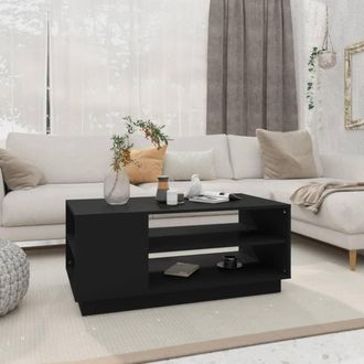 vidaXL Vidaxl - Mesa De Centro De Madera De Ingenier&iacute;a Negra 102x55x43 Cm