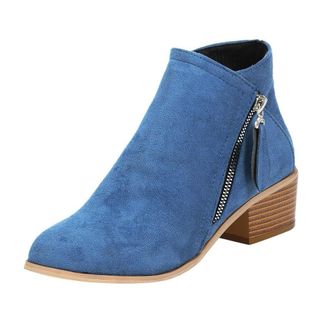 Generic cfpqv Womens Ankle Boots with Heel Pointed Chelsea Boots Suede Cowboy Boots Short Shaft Womens Ankle Boots Leisure Womens Boots Lightweight Cowboy Wes