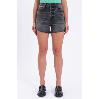 Daze Bottom Line Cutoff Denim Shorts in Raven Vintage at Nordstrom, Size 24