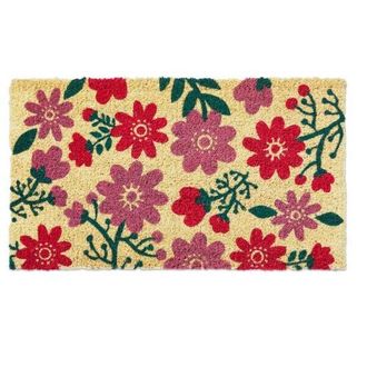 Tag Happy Flowers PVC Coir Door Mat Multicolor Easy to Clean in Multicolored at Nordstrom, Size Medium