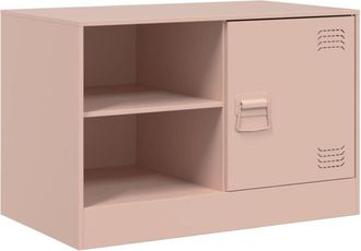 vidaXL Mueble para tv de acero rosa 67x39x44 cm Vidaxl