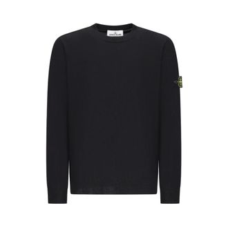 Stone Island Round-neck Knitwear, male, Black, Size: XL Crew Neck Sweater