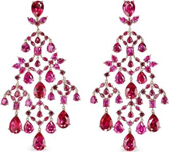 Anabela Chan Orecchini pendenti Celestial Cascade in oro giallo 14kt con rubini - Rosa