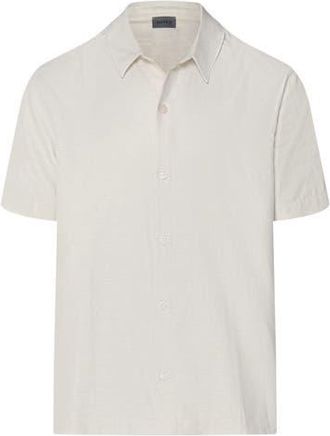 Hanro UC Linen and Cotton Woven Shirt in Sandy at Nordstrom, Size X-Large