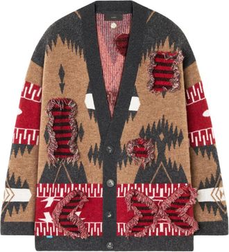 Alanui patterned fringed cardigan - Brown