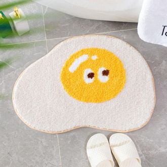 OEM Tappetino Da Bagno Giallo - Tappetino Antiscivolo A Forma Di Uovo, Lavabile, In Microfibra Assorbente (modello 2) -crezuo