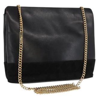 Ferragamo Pre-owned Cross Body Bags, female, Black, Size: ONE SIZE Pre-owned Leather Shoulder Bag