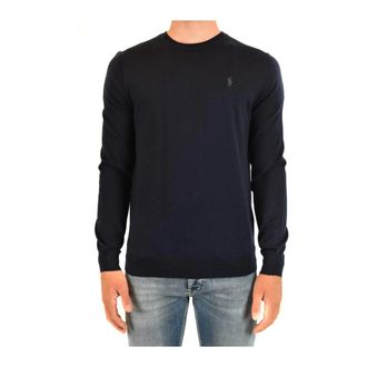 Polo Ralph Lauren Round-neck Knitwear, male, Blue, M, Round Neck Long Sleeve Knitwear