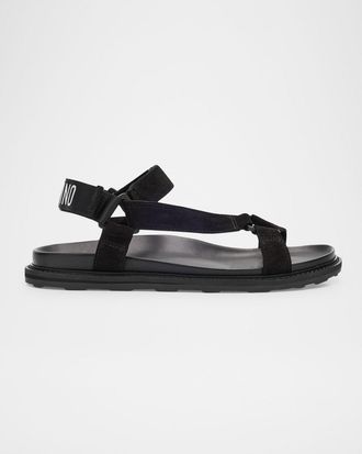 Moschino Mens Strappy Leather Sandals