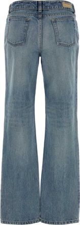 Alexander McQueen Womens Mid-Wash Denim Jeans Blue Cotton