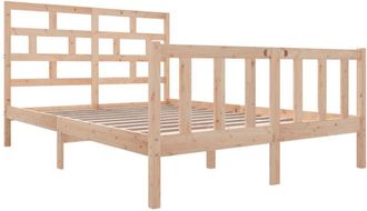 vidaXL 3101348 Bed Frame without Mattress Solid Wood 140x200 cm (810082+814194) vidaXL