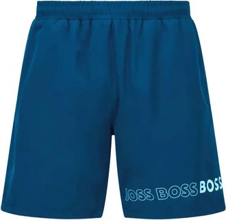 HUGO BOSS Costume da bagno con logo - Blu