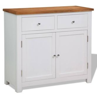 Berkfield Home Sideboard 90x33.5x83 cm Solid Oak Wood in Brown