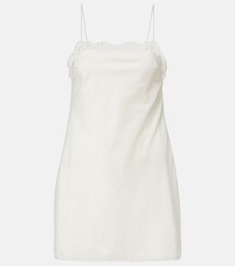 Poss&eacute; Darya embroidered cotton and silk minidress