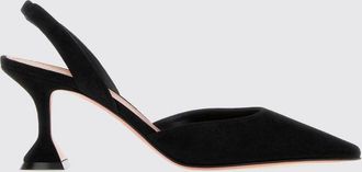 Amina Muaddi D&eacute;collet&eacute; slingback Holli in pelle scamosciata con tacco