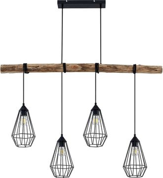 Lindby L&aacute;mpara Colgante eldarion En Marr&oacute;n De Madera - Lindby