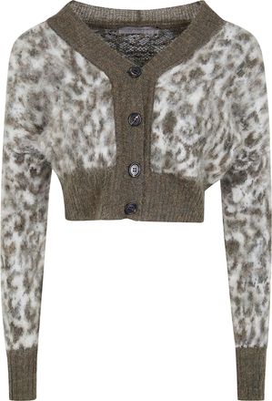 D.exterior D. EXTERIOR Animal Print Short Cardigan