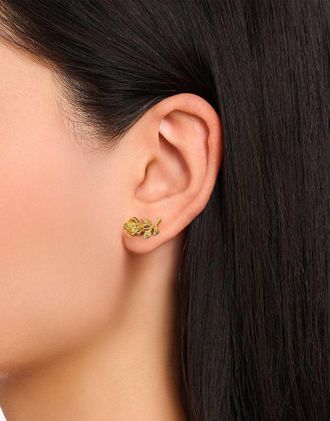 Thomas Sabo Rose - Orecchini a bottone in argento sterling 925 e placcatura in oro giallo 18K