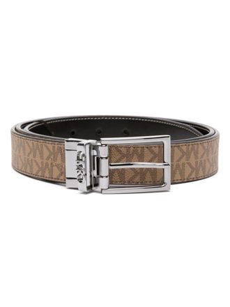 Michael Kors logo-print reversible belt - men - Calf Hair - One Size - Black