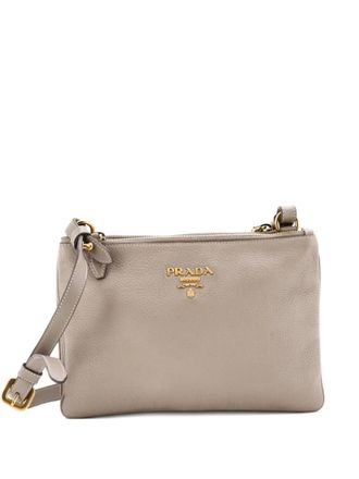 Prada Double Zip Vitello Daino Small crossbody bag - Neutrals