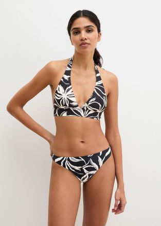 Marc O'Polo Bandeau-Bikini-Top MARC OPOLO Abstract Floral AOP, Damen, Gr. XL (46), N-Gr, schwarz, wei&szlig; cotton print, Obermaterial: 84% Polyamid, 16% Elasthan, Bik