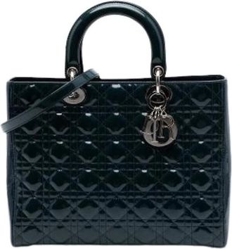 Dior Pre-owned Lady Dior - Dames - Vintage Handtas - Blauw - ONE Size - Leer - Vintage
