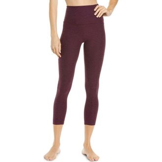 Beyond Yoga Caught in the Midi High Waist Leggings in Fig Heather at Nordstrom, Size Small