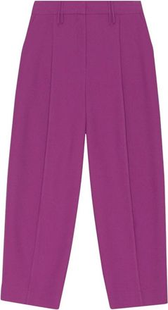 Ganni Broeken, Dames, Paars, XL, Polyester, Relaxte zomerse kostuumbroek