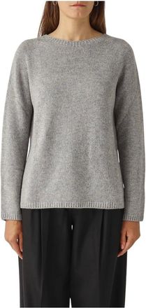 Max Mara Truien & Vesten, Dames, Grijs, M, Rondgebreide trui