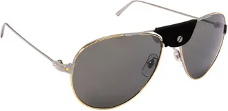 Cartier Santos de Cartier Silver Pilot Mens Sunglasses CT0038S 003 59